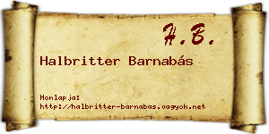 Halbritter Barnabás névjegykártya