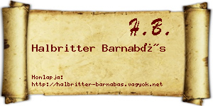 Halbritter Barnabás névjegykártya