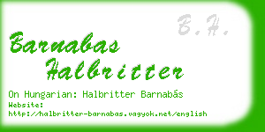 barnabas halbritter business card